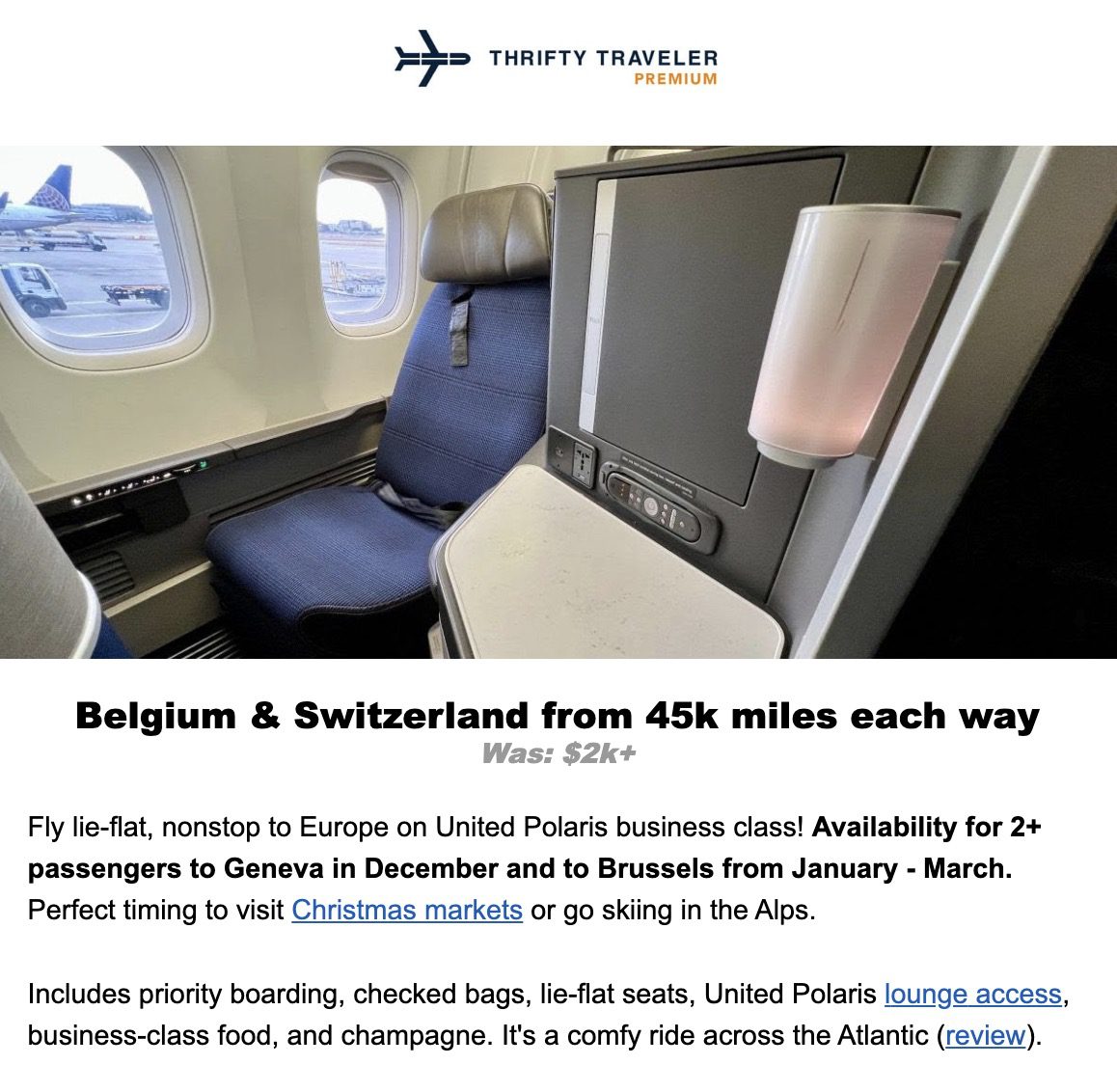 Brussels, Belgium business class flight deal