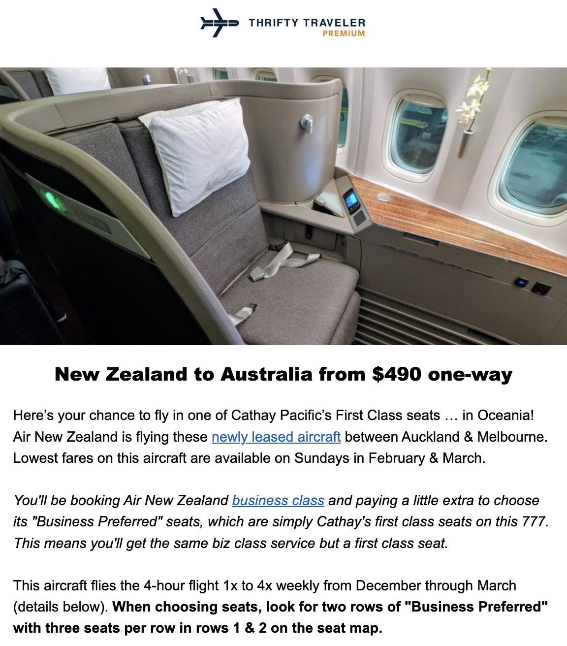 Air New Zealand First Class