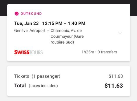 Geneva to Chamonix shuttle bus