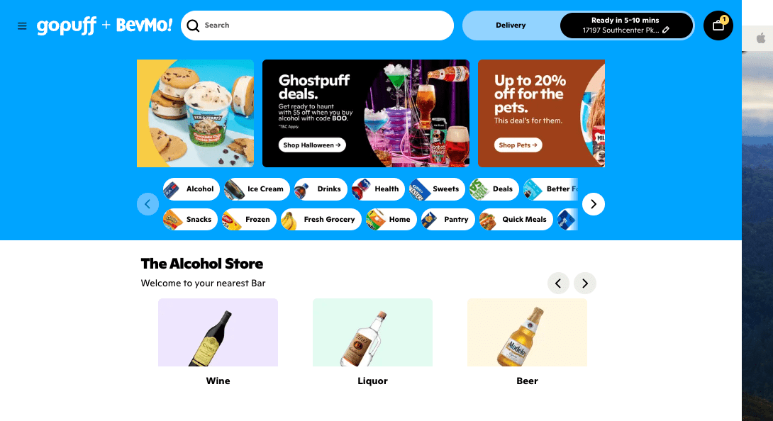 Expired: Use the $10 GoPuff Credit on Your Chase Cards! 15 GoPuff Pickup or Delivery screen