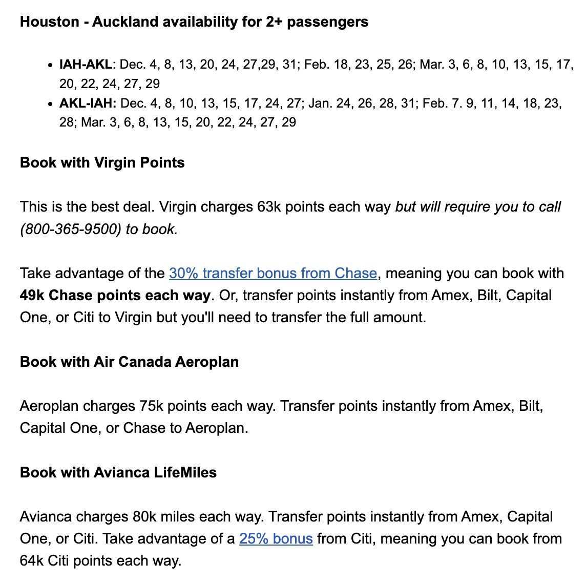 IAH AKL business class fligth deal info