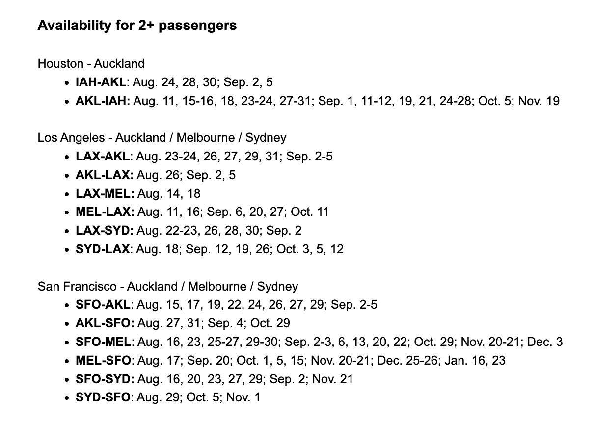 Polaris business class award space