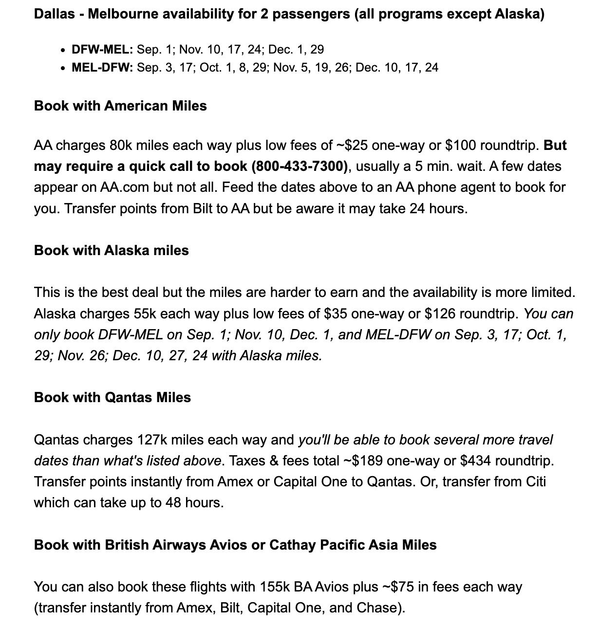 Qantas business class deal info