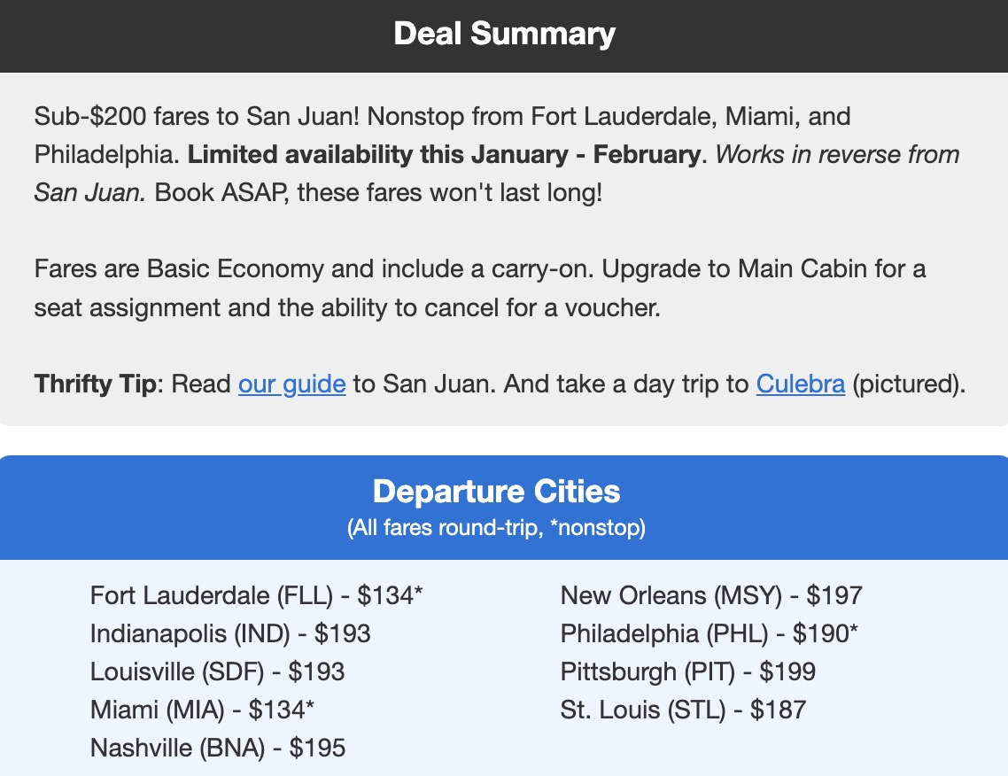 Puerto Rico flight deal with airfare in the $100s roundtrip
