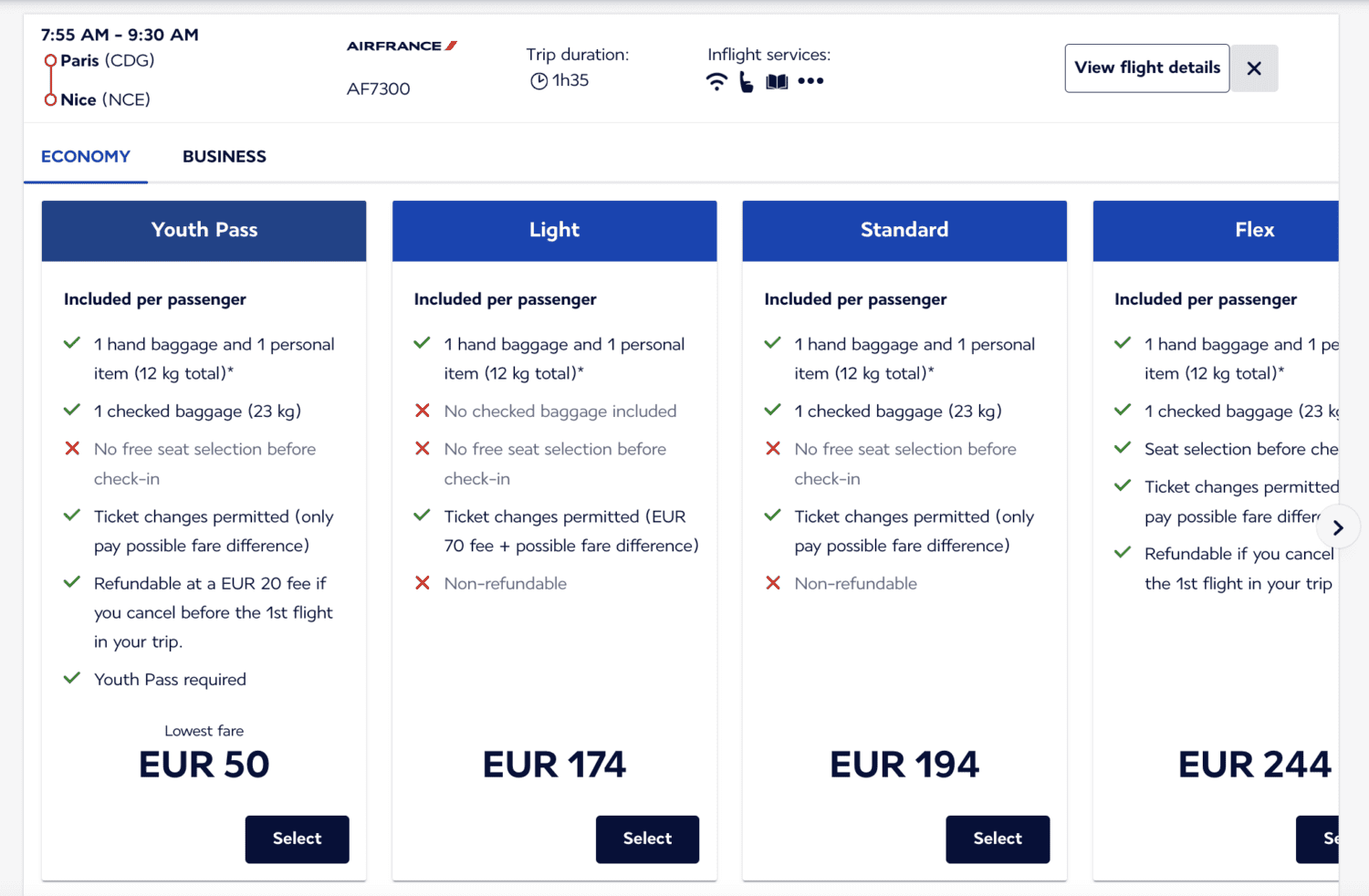 Air France Youth Pass 