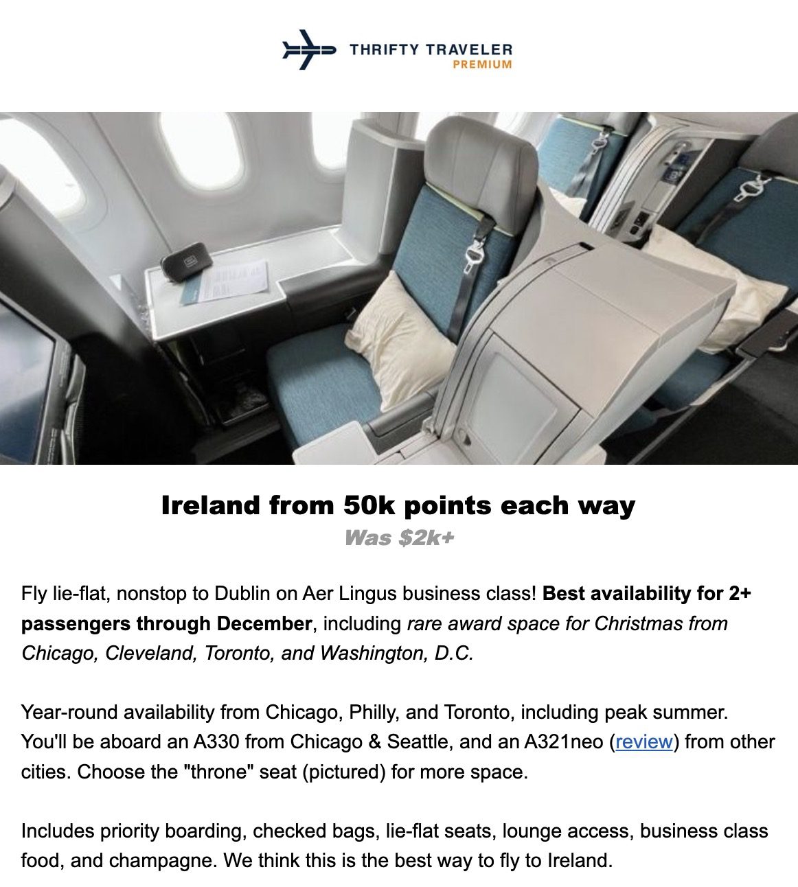 Aer Lingus business class