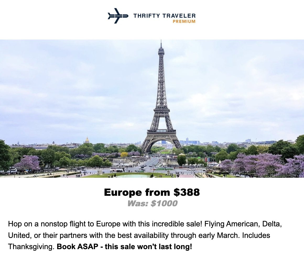 Europe flight deal