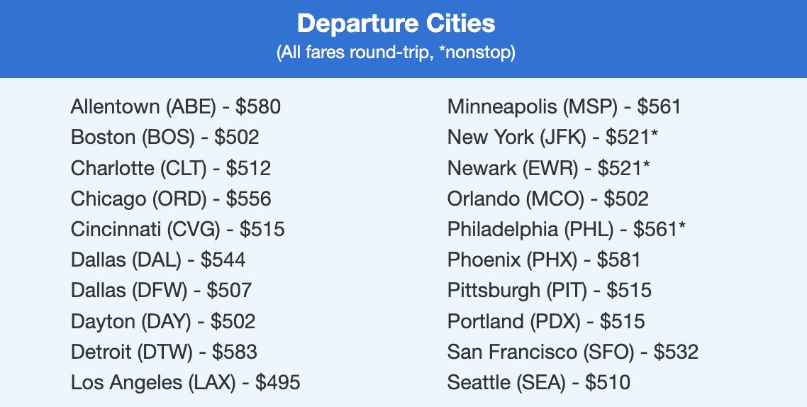 Swizterland airfare roundup in the $500s roundtrip