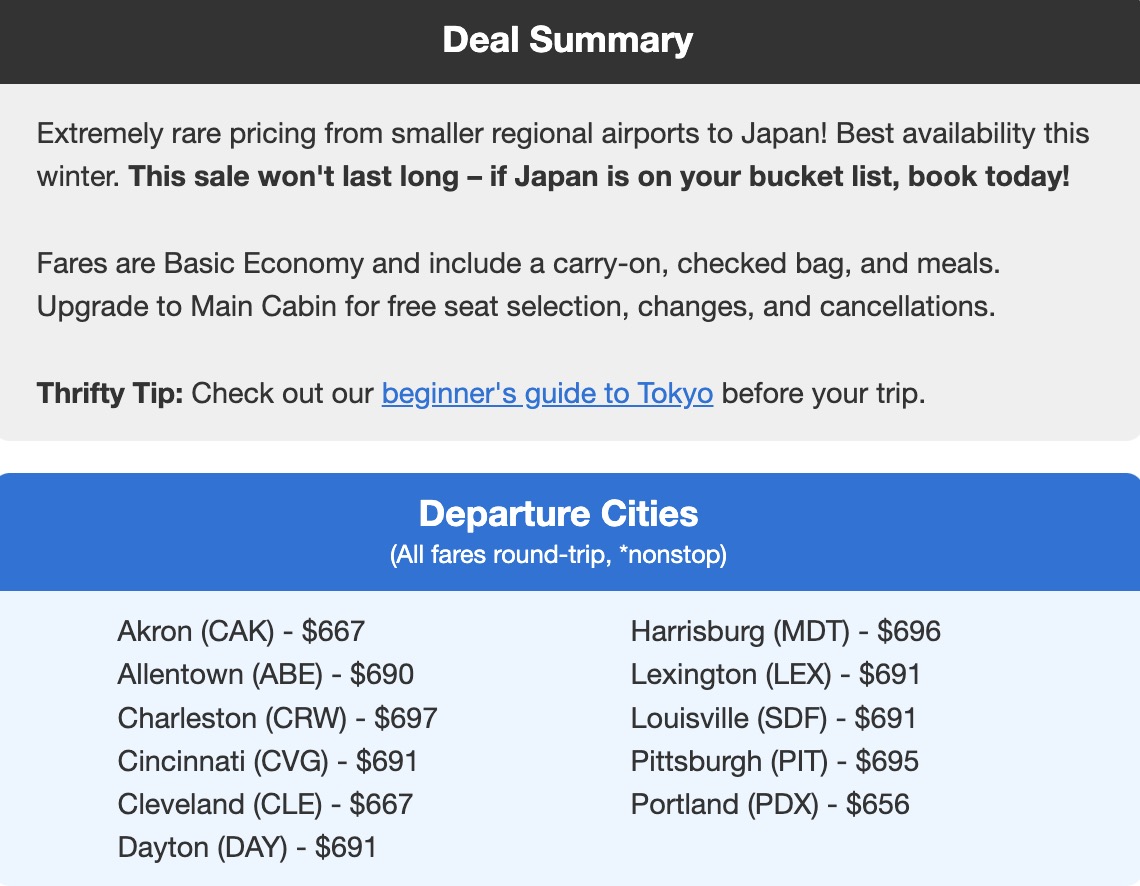 Airfare flying all over Japan in the $600s roundtrip