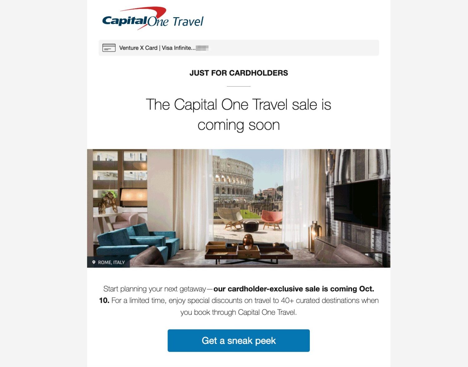 Capital One Travel Sale 