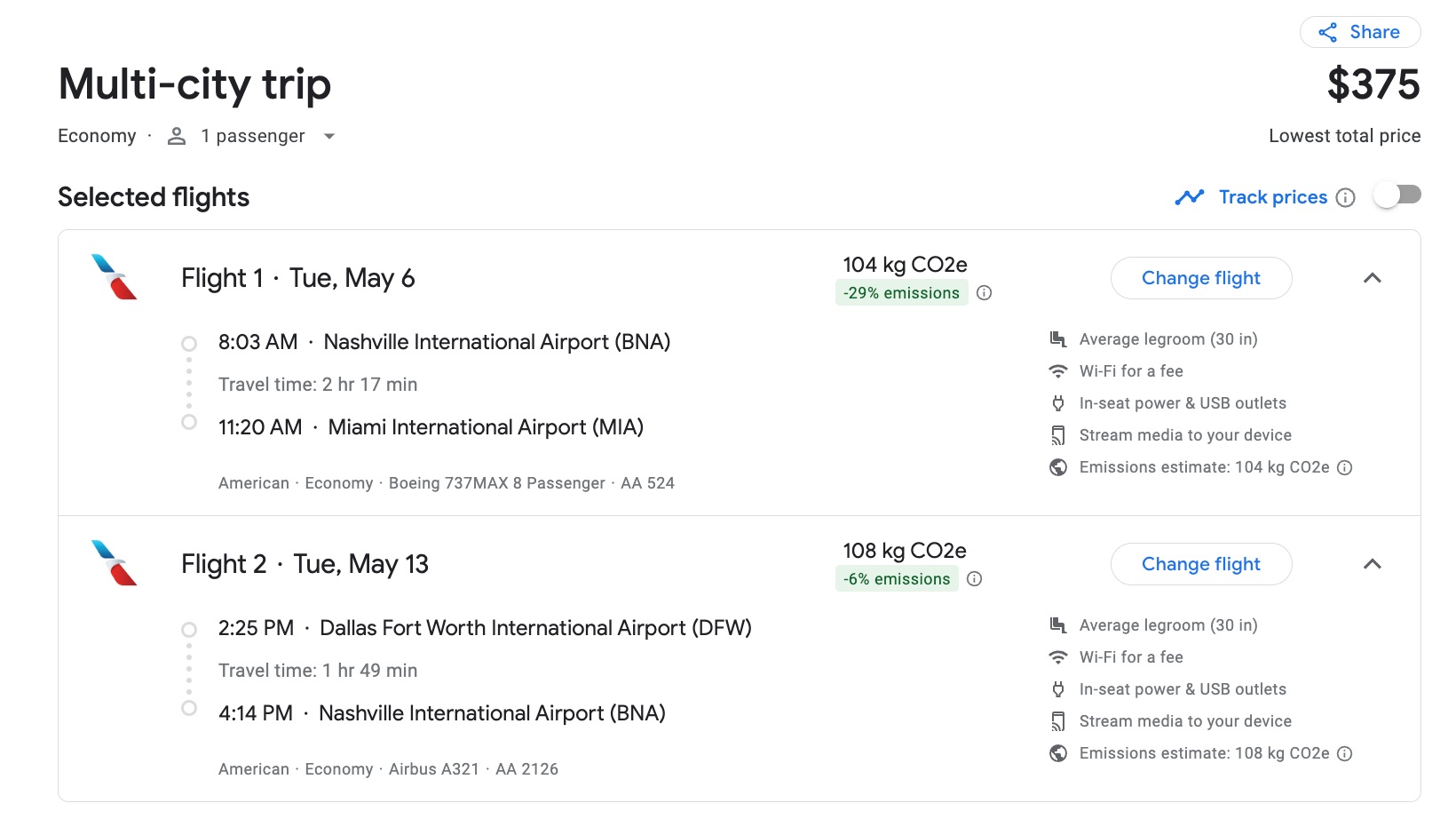 google flights multi-city search