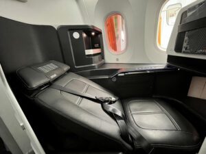 Zipair business class seat reclined
