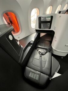 Zipair full flat business seat in lie-flat position