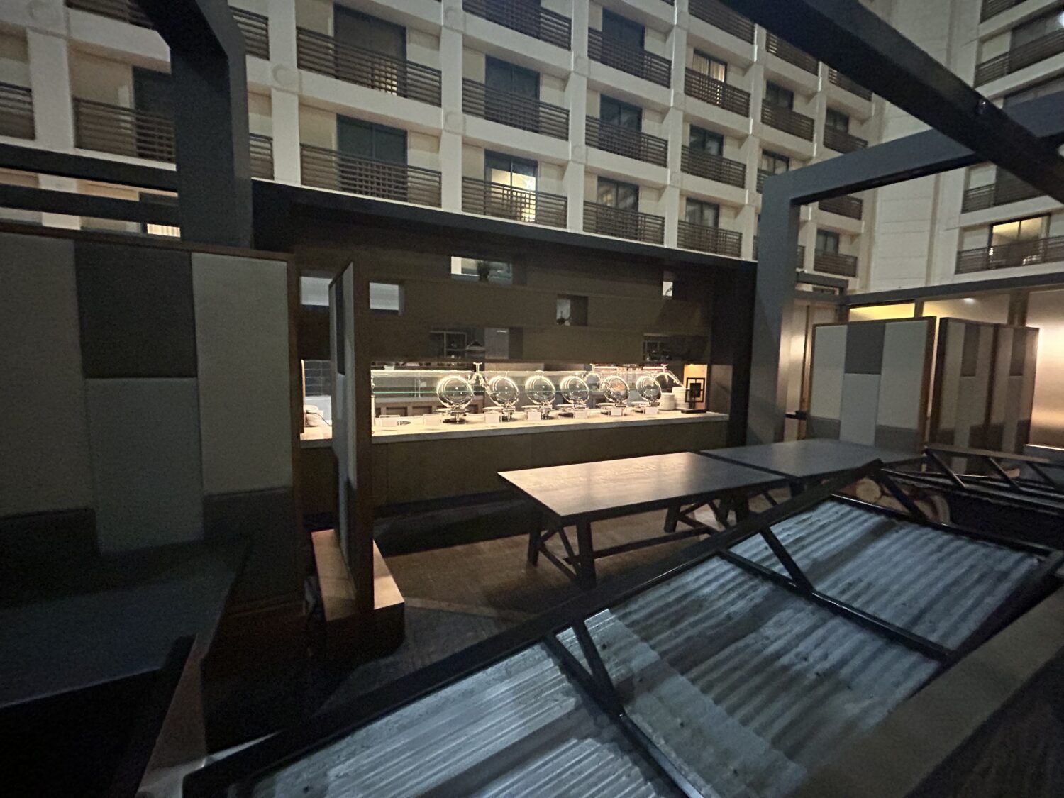 Breakfast buffet area