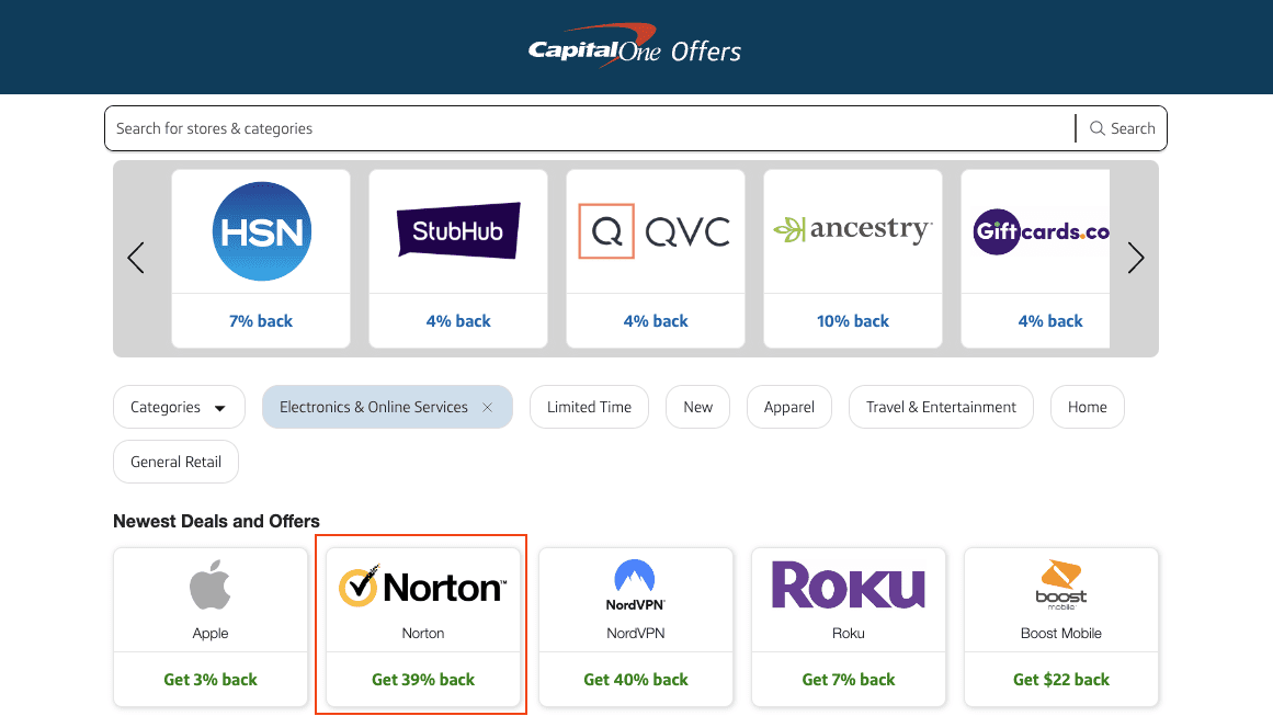 Capital One Merchant Offer