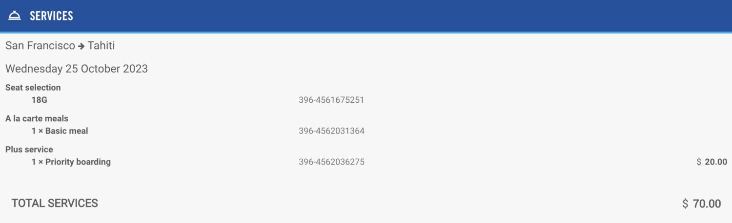 French Bee additional services