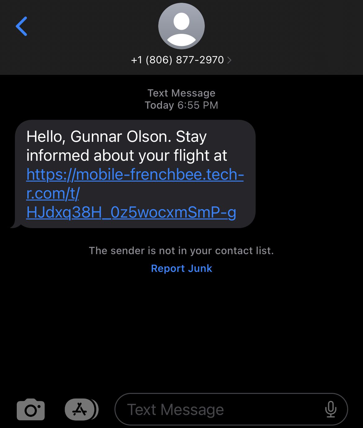 French Bee text message