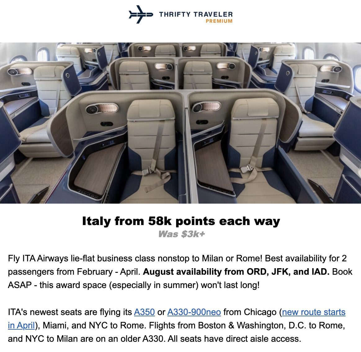 Italy flight deal