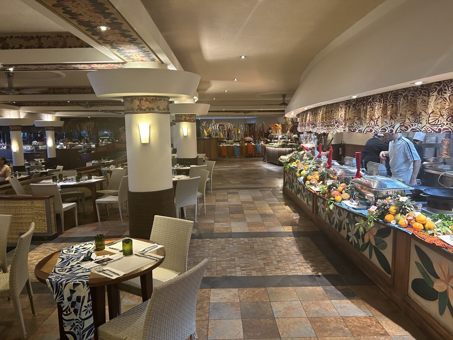 Main restaurant buffet setup