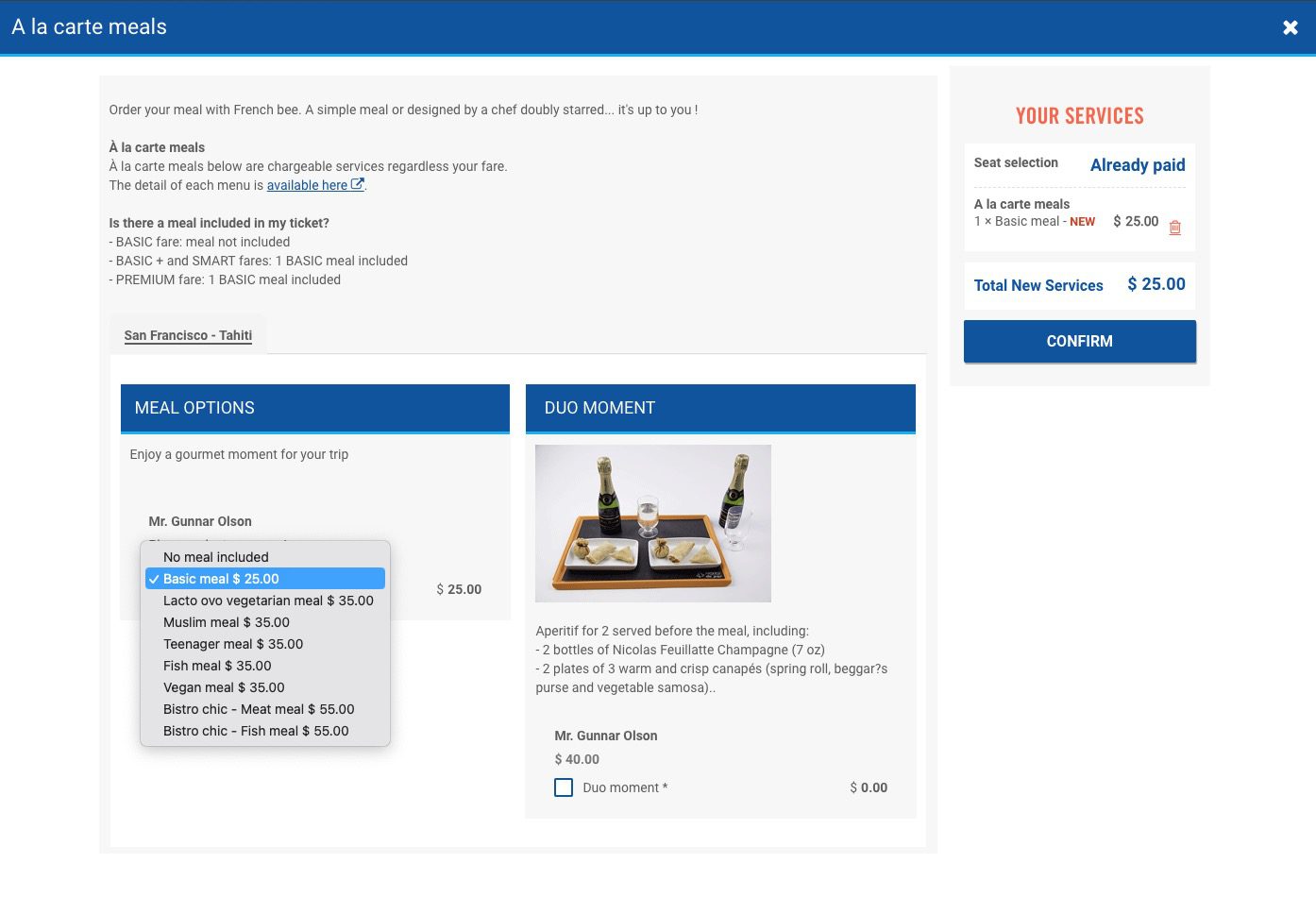 French Bee meal add-on