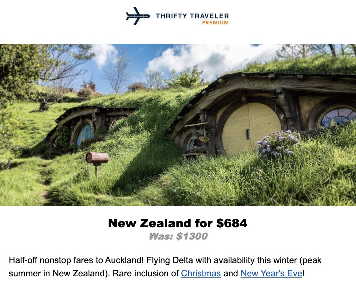 New Zealand flight deal