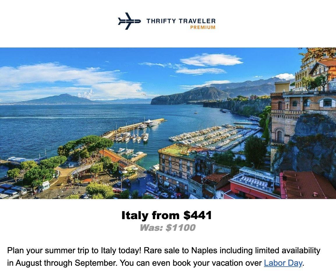 Naples, Italy flight deal