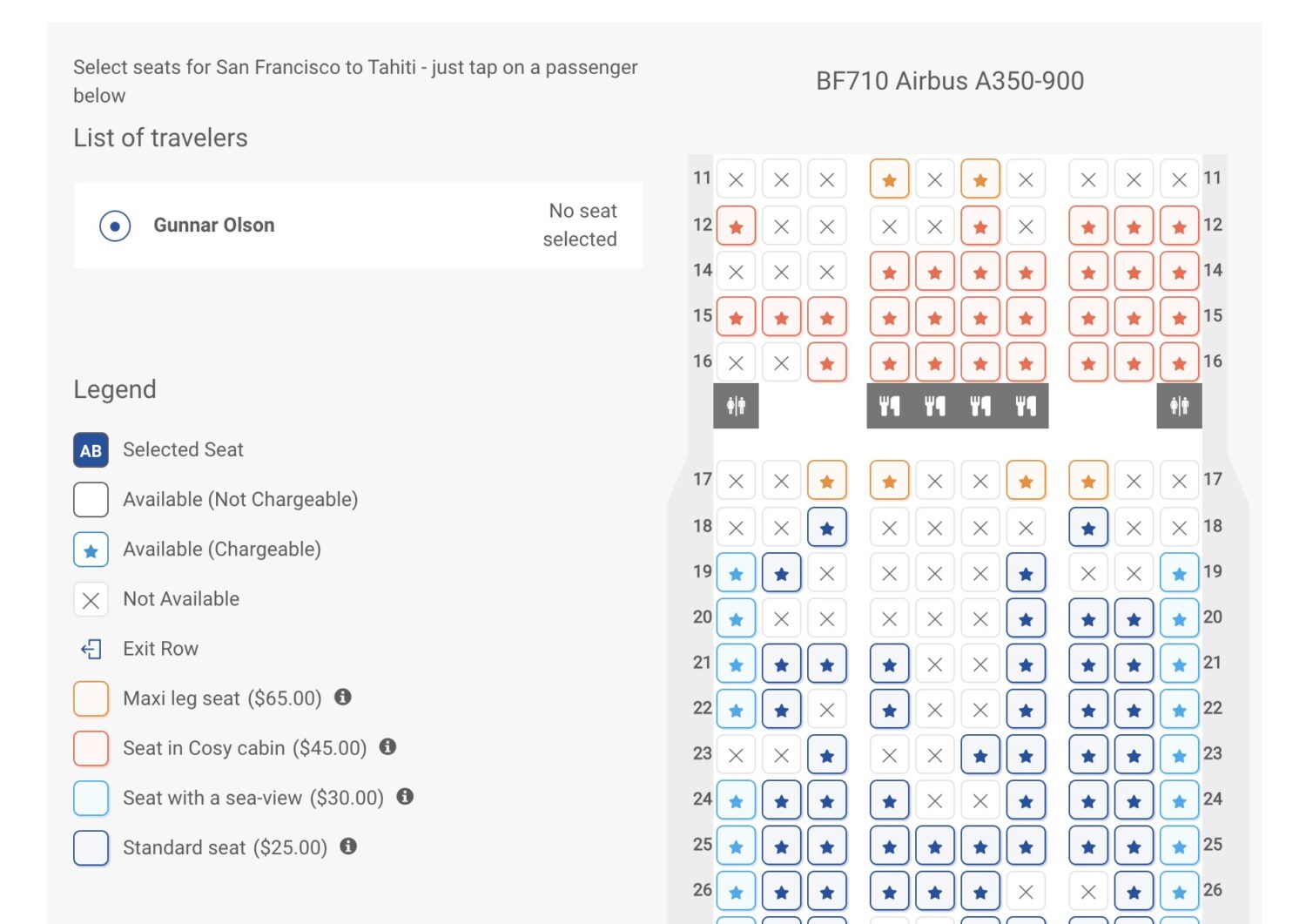 Seat selection French Bee