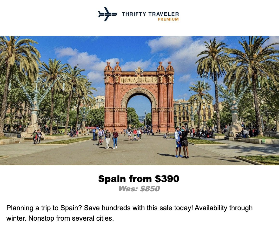 Spain flight deal
