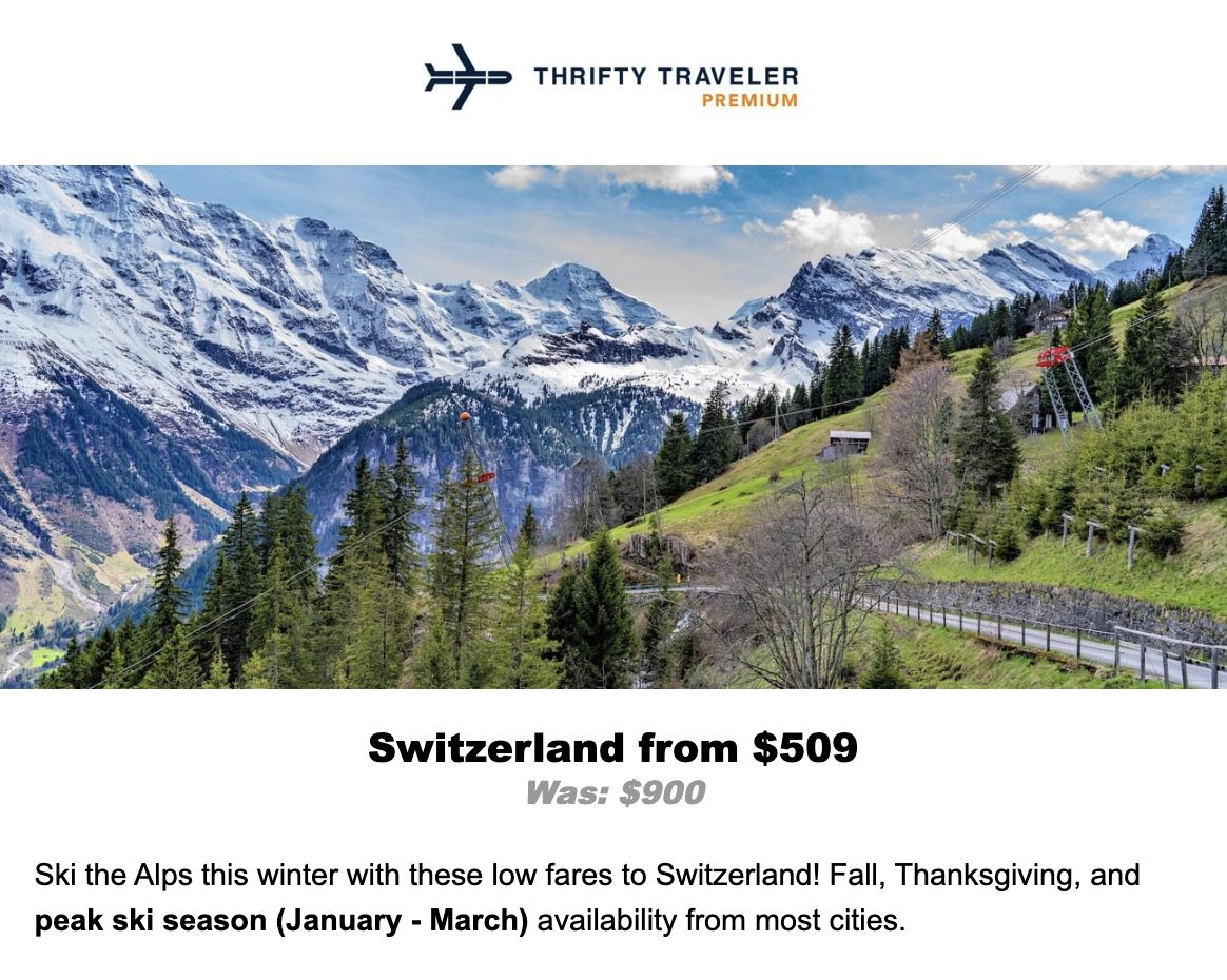 Switzerland flight deal