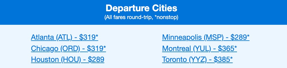 Thrifty Traveler Premium Cozumel deal departure cities