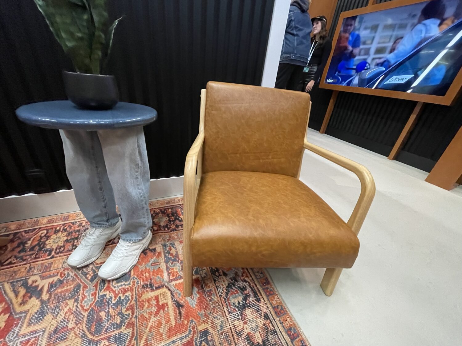 Uber Reserve Airport Dad Lounge dad shoes table