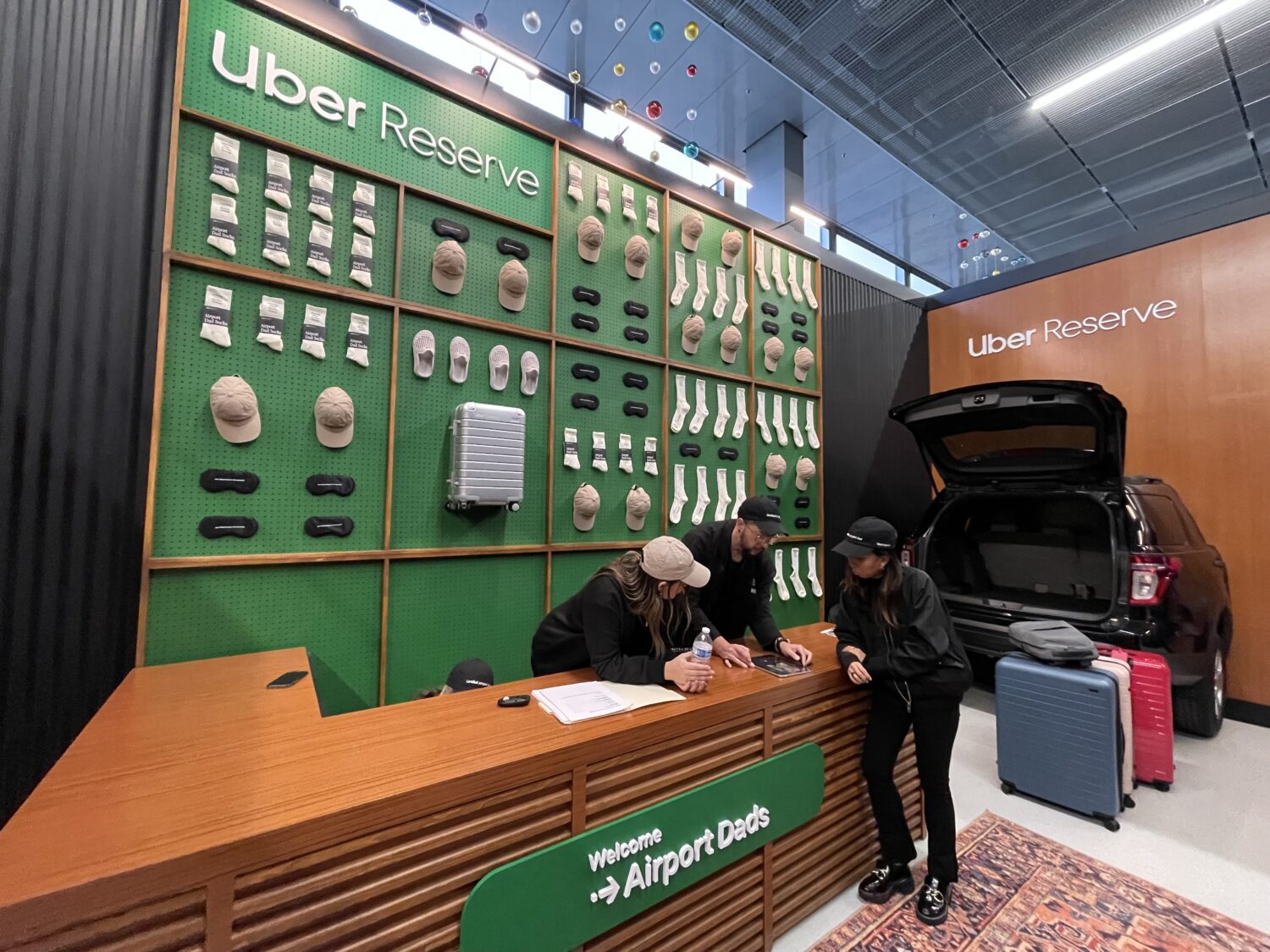 Uber Reserve Airport Dad Lounge wall