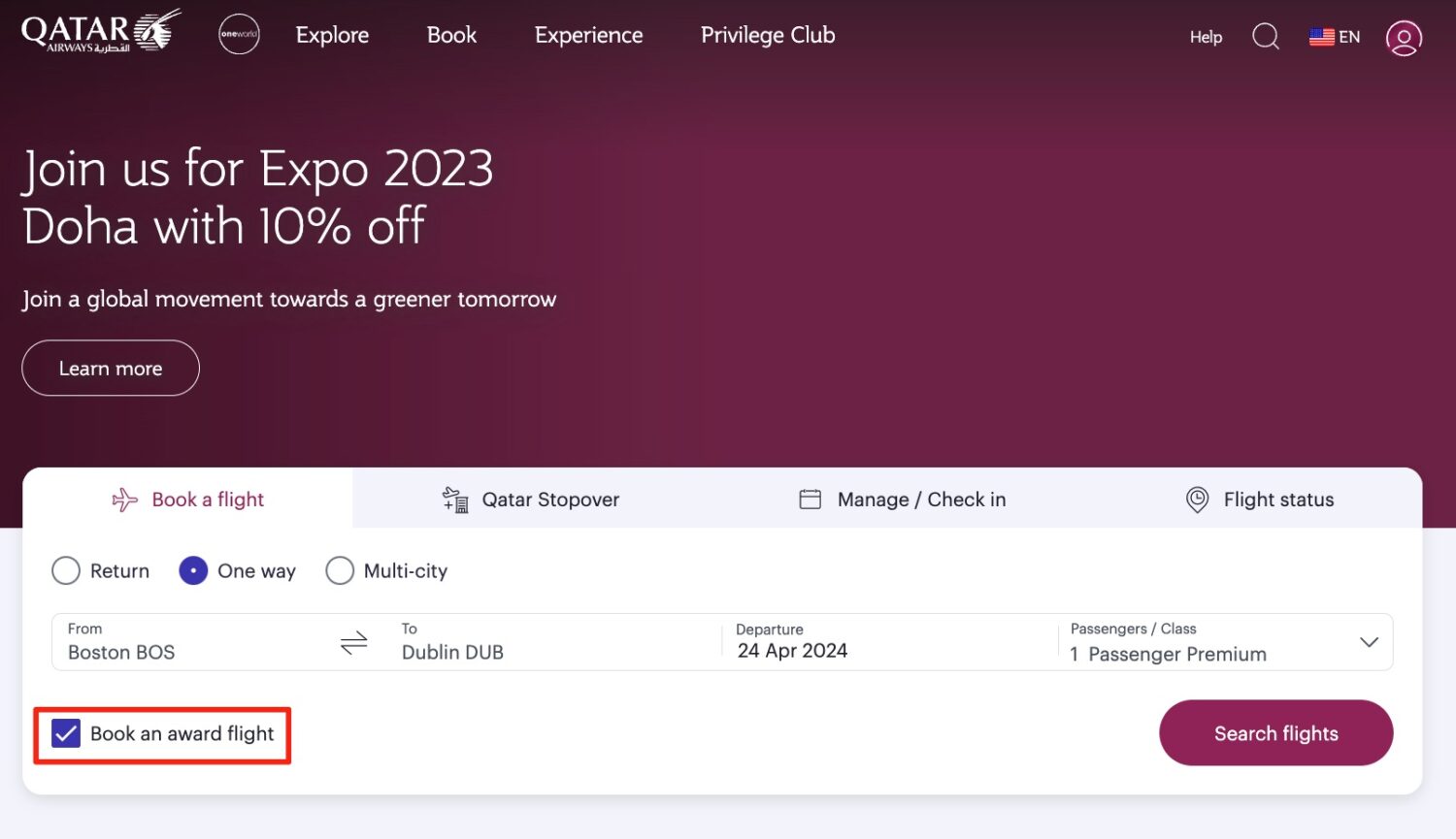 qatar homepage search