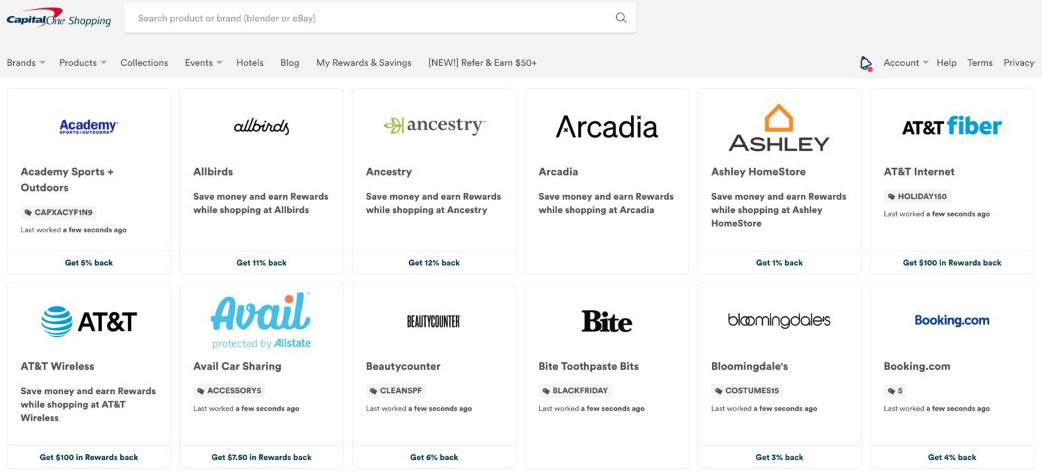 capital one shopping bonuses