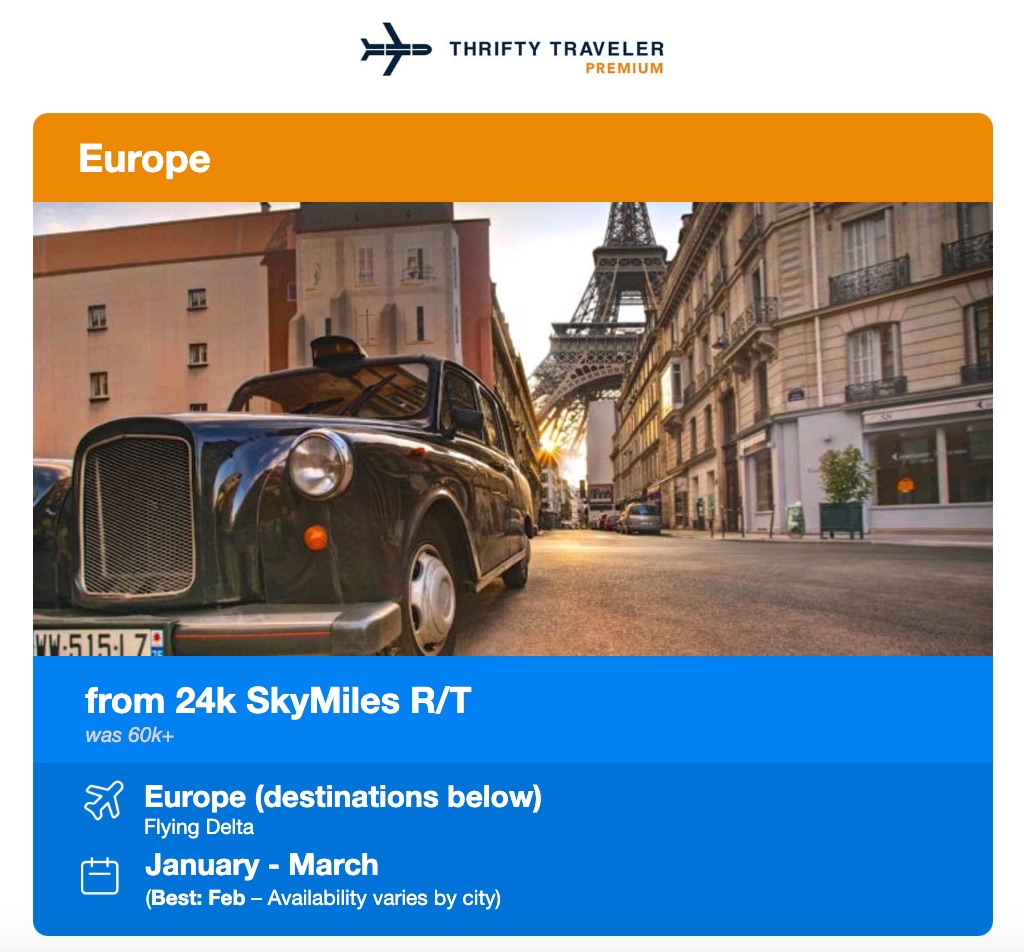 delta skymiles deal to europe from 24k skymiles roundtrip