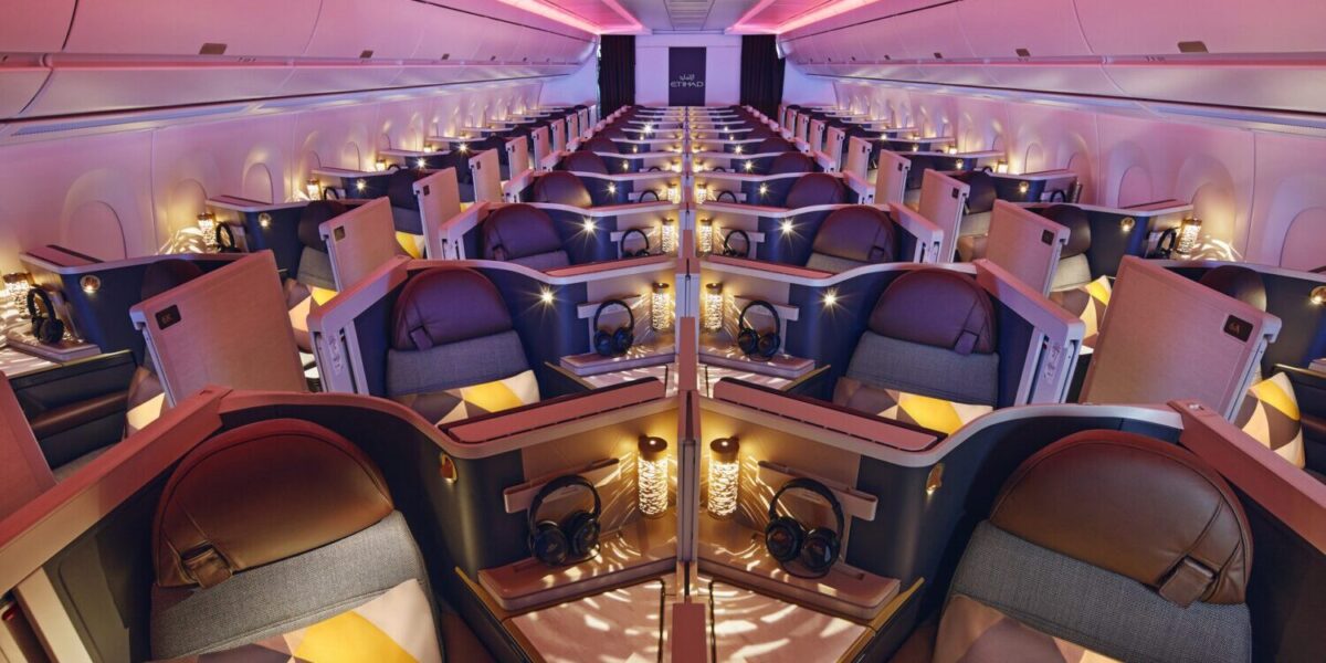 etihad business class cabin