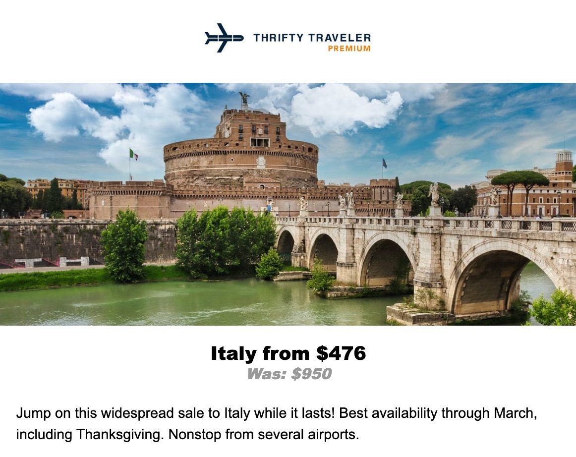 italy flight deal