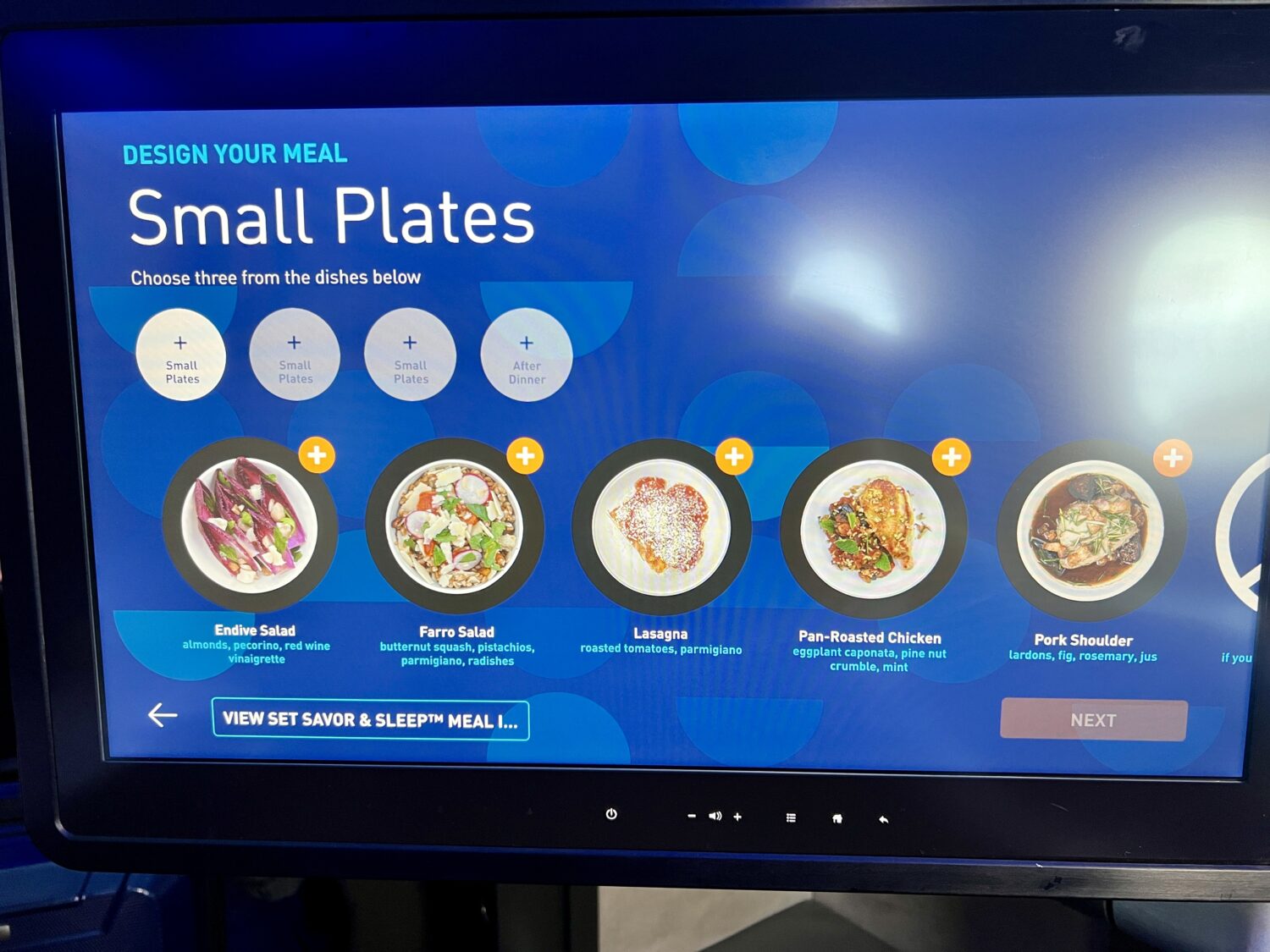 jetblue mint meal selection