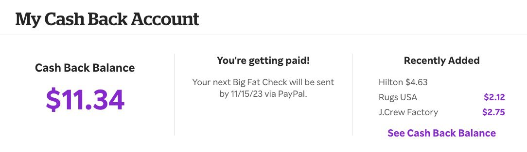 rakuten cashback balance