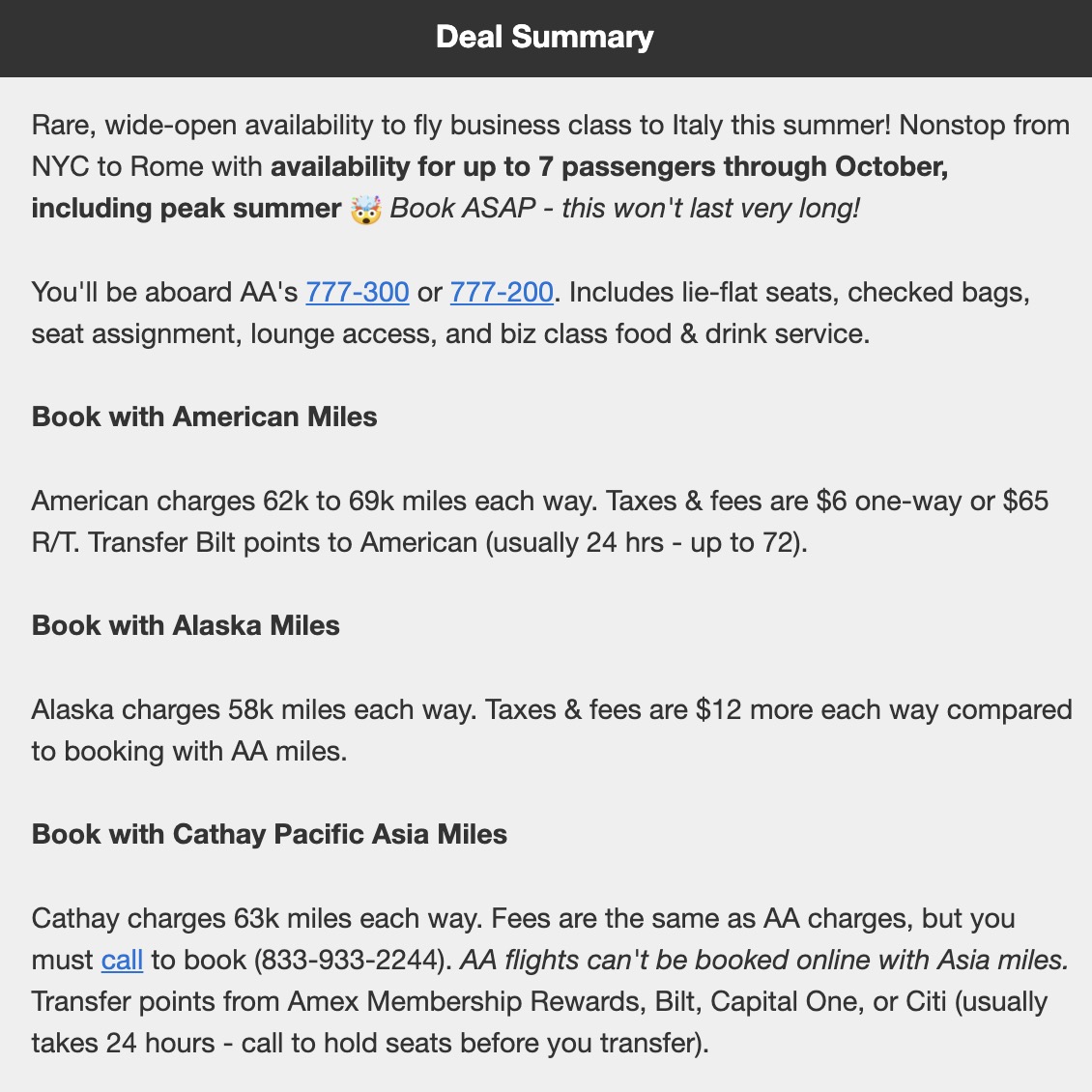 American business class