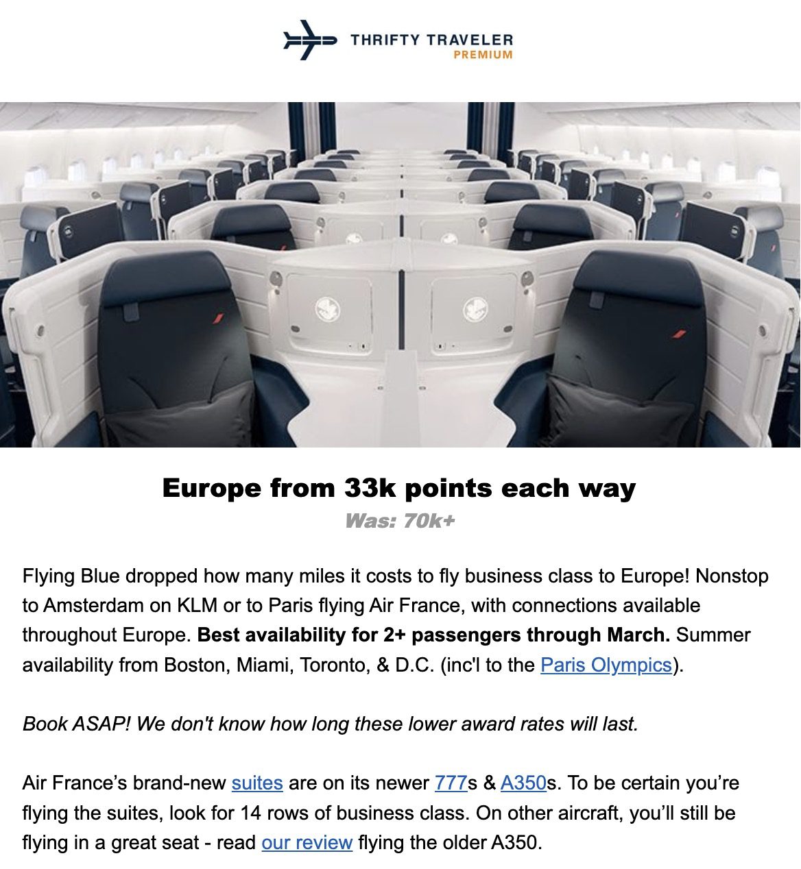 Air France business class