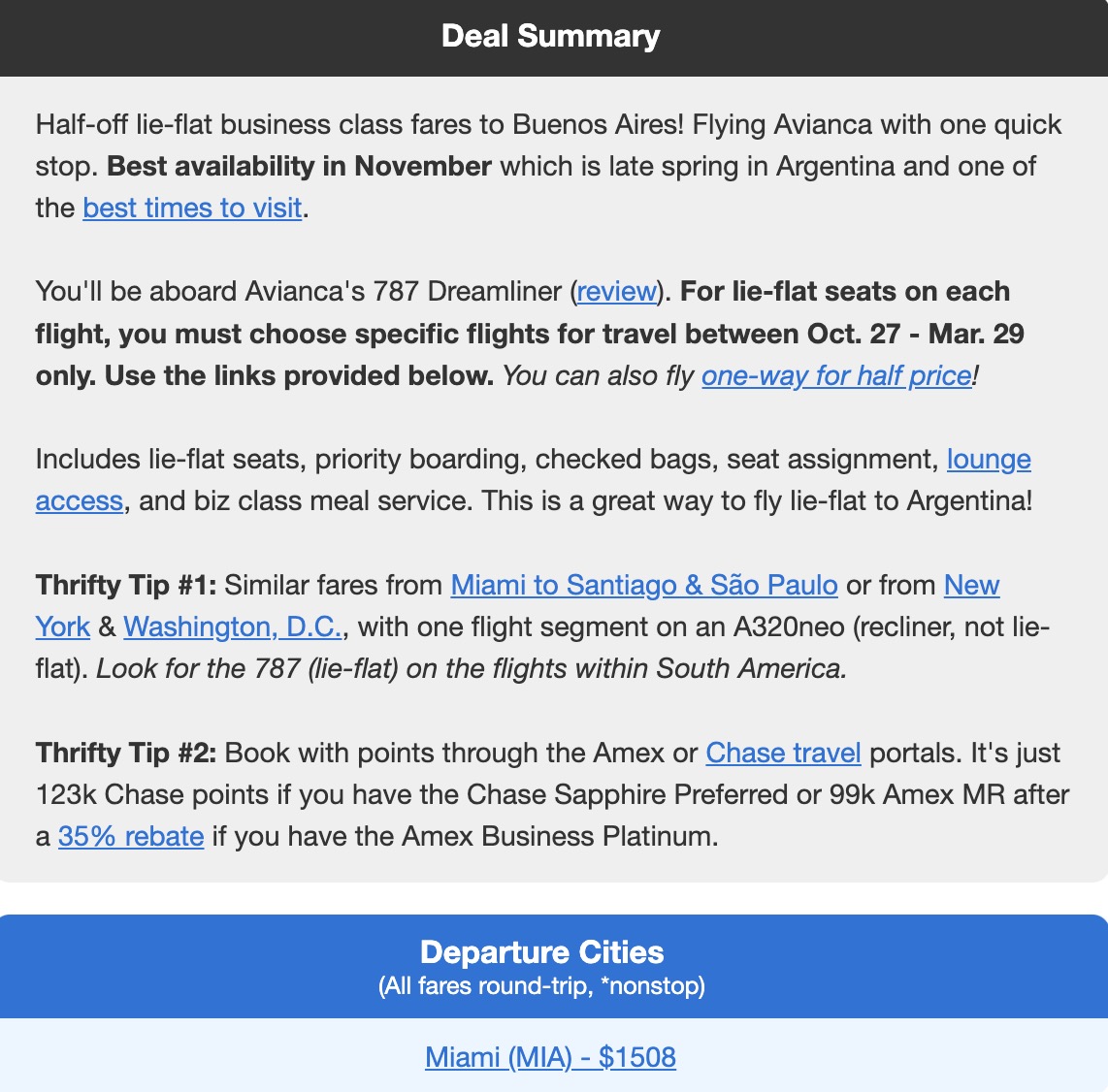 Avianca business class