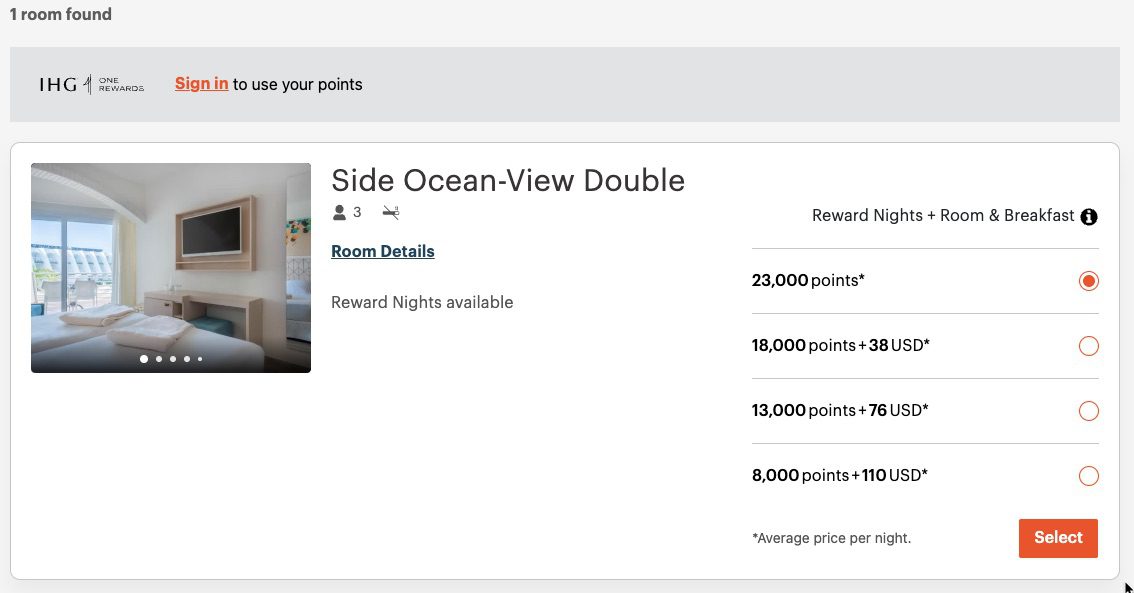 IHG Iberostar Paying with Points