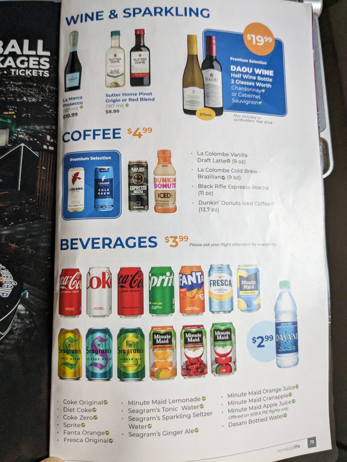 Allegiant buy on board menu