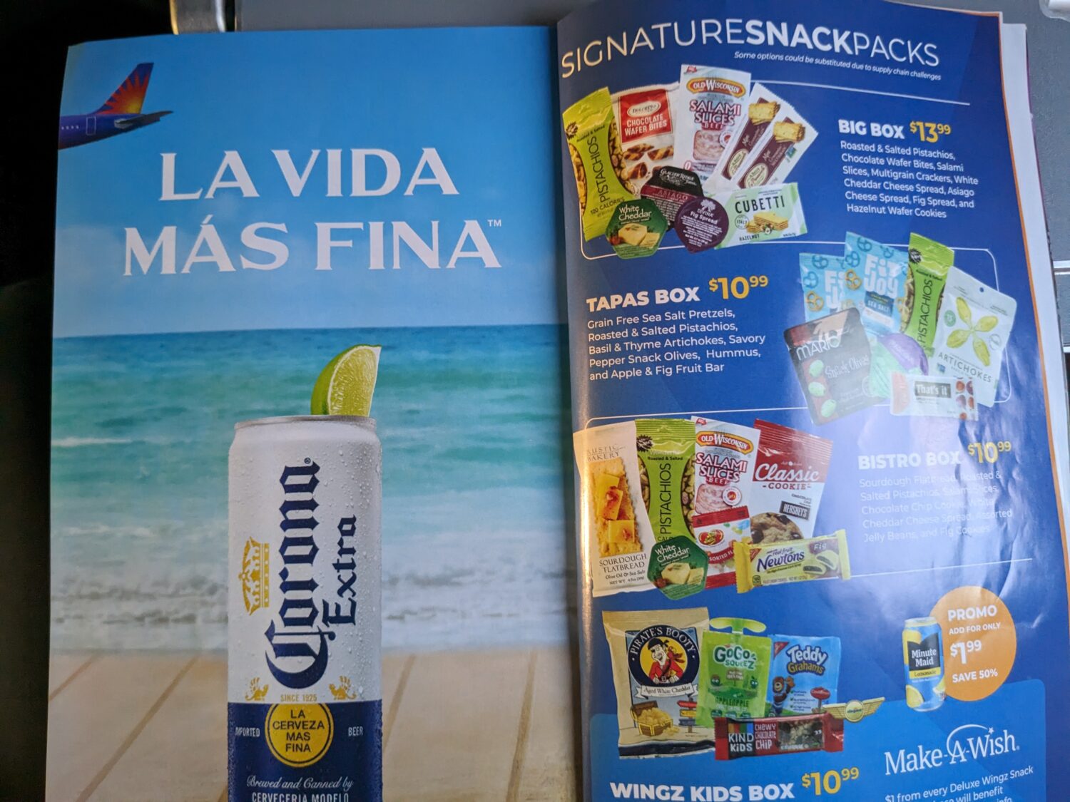 Allegiant buy on board menu