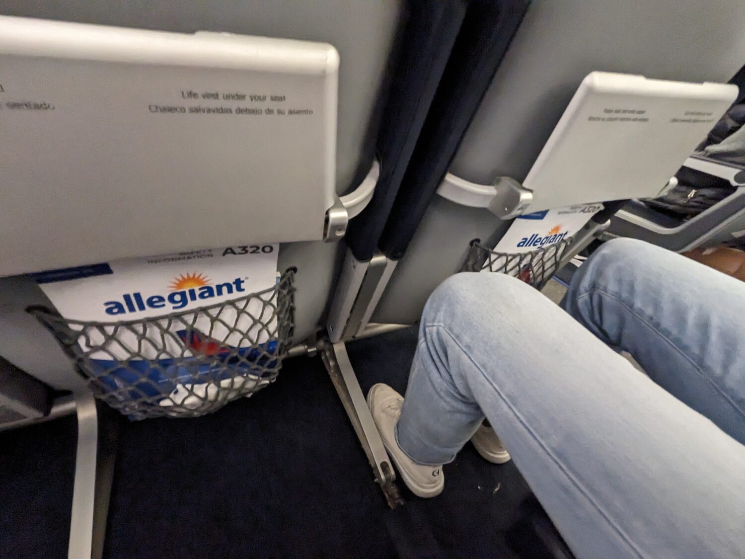 Allegiant seat pitch from the side
