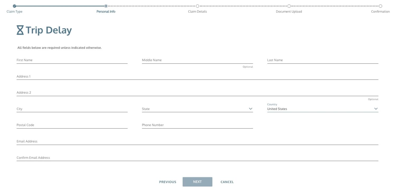 Trip delay claim details