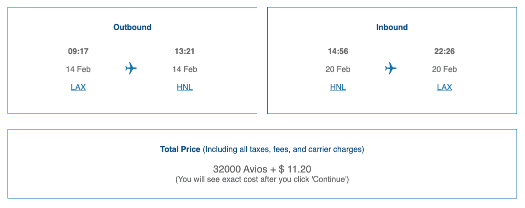 lax - hnl ba award after devaluation
