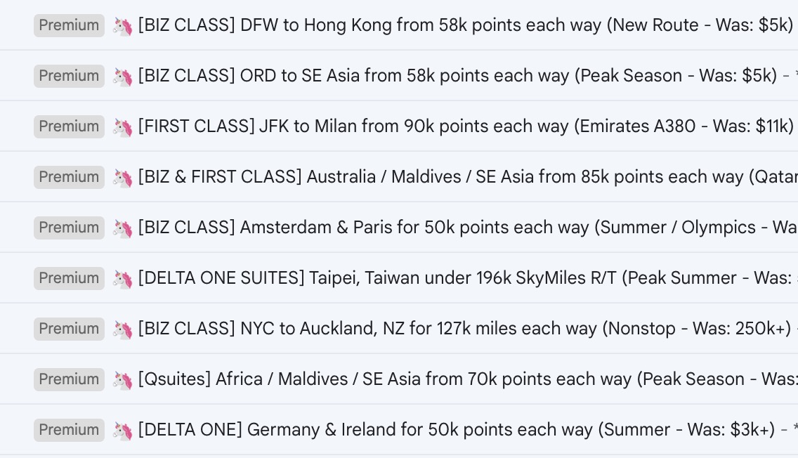 Unicorn alerts inbox