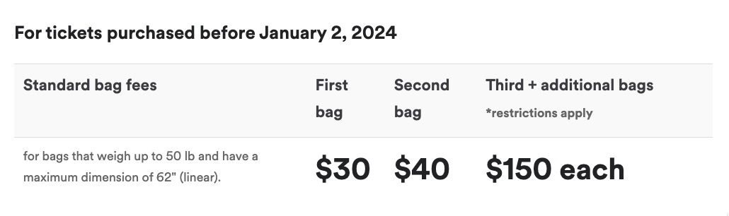 alaska bag fees